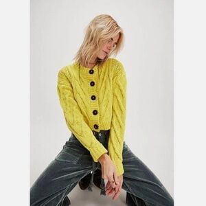 FP Free People Bonfire Cable Knit Cardi